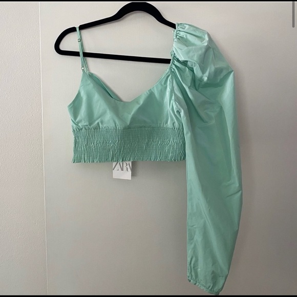 ZARA ONE SHOULDER CROP TOP - Picture 10 of 12